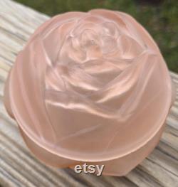 Vintage Pink Satin Rose Powder Box