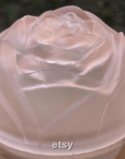 Vintage Pink Satin Rose Powder Box
