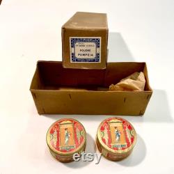 Vintage Pompeia Powder Boxes, Unopened, Art Nouveau, Pair, Ca 1920s.