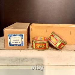 Vintage Pompeia Powder Boxes, Unopened, Art Nouveau, Pair, Ca 1920s.