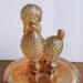 Vintage Poodle Powder Jar Jeanette Marigold Carnival Glass Powder Dish with Poodle Top