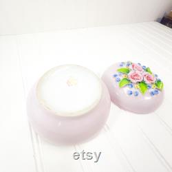 Vintage Porcelain Rose Trinket Box Dermay Fifth Ave NY, Floral Decor Vintage Porcelain Rose Trinket Box Dermay Fifth Ave NY, Floral Decor