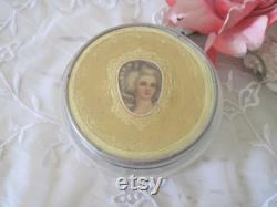 Vintage Powder Boudoir Vanity Box Glass with Portrait Cameo c1940's-50's