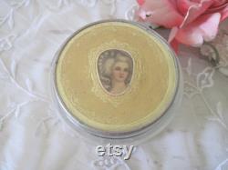 Vintage Powder Box Boudoir Vanity Glass with Portrait Cameo c1940's-50's