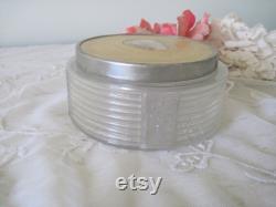 Vintage Powder Box Boudoir Vanity Glass with Portrait Cameo c1940's-50's