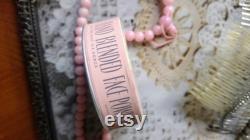 Vintage Powder Box, Charles of the Ritz Round Container, Two Pink Powder Puffs included