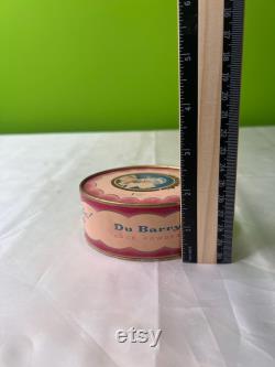 Vintage Powder Box, Du Barry Face Powder, Art Deco Image of a Woman in a Powdered Wig, Pink Powder Box