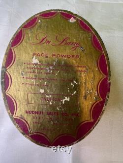 Vintage Powder Box, Du Barry Face Powder, Art Deco Image of a Woman in a Powdered Wig, Pink Powder Box