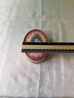 Vintage Powder Box, Du Barry Face Powder, Art Deco Image of a Woman in a Powdered Wig, Pink Powder Box