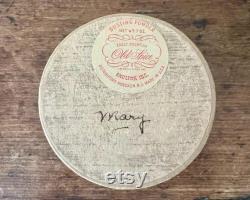 Vintage Powder Box Early American Old Spice Stenciled Chip Wood Shulton Inc.