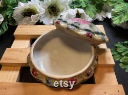 Vintage Powder Box Handpainted by Nippon, Measures 4.5 Across