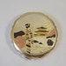 Vintage Powder Compact With Mirror Engraved with Kinkakuji Temple and a Maiko in Kyoto Japan Metal Chokin Art 3 wide From a Smoke Free Home