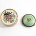 Vintage Powder Compacts Elizabeth Arden Box and Green Faux Leather Compact