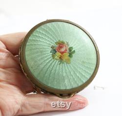 Vintage Powder Compacts Elizabeth Arden Box and Green Faux Leather Compact