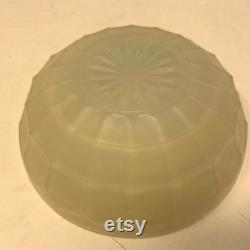 Vintage Powder Dish Glass Powder Jar Antique Satin Glass Covered Candy Dish Trinket Dish -Vanity Storage