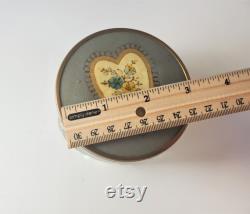 Vintage Powder Jar, Heart Trinket Dish, Art Deco Stlye