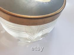 Vintage Powder Jar, Heart Trinket Dish, Art Deco Stlye