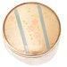 Vintage Powder Jar Pink Roses with Blue Stripes Top on Embossed Decorative Clear Glass Bottom Retro Decor Hollywood Glamour