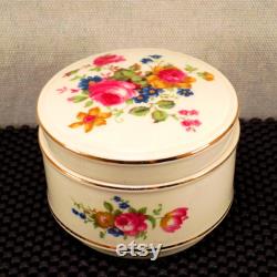 Vintage Powder Jar, Vintage Trinket Box, James Sadler Powder Box, Round Ceramic Trinket Box