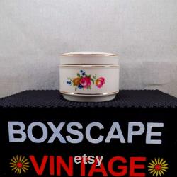 Vintage Powder Jar, Vintage Trinket Box, James Sadler Powder Box, Round Ceramic Trinket Box