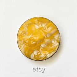 Vintage Powder Puff Box Lace, Dried Flowers, Butterfly Vintage Approximately 4.5