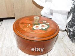 Vintage Powder Puff Box, Small Round Flower Box, Trinket Box, Vanity Powder box, Vtg Bathroom Decor, Vintage Home Decor, Prop, Gift Idea, Dc