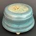 Vintage Powder Tin Music Box Swiss Movement Alpine Musical Bubble Glass Dried Flowers