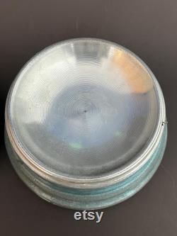 Vintage Powder Tin Music Box Swiss Movement Alpine Musical Bubble Glass Dried Flowers