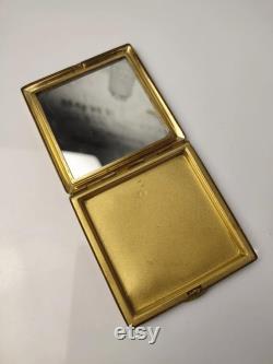 Vintage Powder box face powder container small size design enamel rare ussr Vintage Enamel Trinket Powder Box
