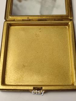 Vintage Powder box face powder container small size design enamel rare ussr Vintage Enamel Trinket Powder Box