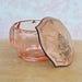 Vintage Powder or Storage Jar with Pink Glass Bottom and Celluloid Lid