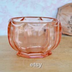 Vintage Powder or Storage Jar with Pink Glass Bottom and Celluloid Lid