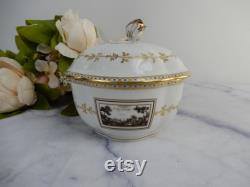 Vintage RICHARD GINORI Porcelain Fiesole Trinket Box with Rose Top