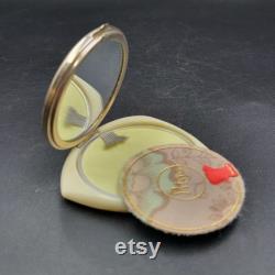 Vintage RIGA Powder Compact Soviet Era Mirrored Vanity Box