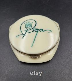 Vintage RIGA Powder Compact Soviet Era Mirrored Vanity Box