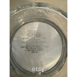 Vintage Ralph Lauren Safari Body EMPTY Powder Glass Jar 3.5 Oz Made In USA 1989 Edition With Ornate Silver Lid