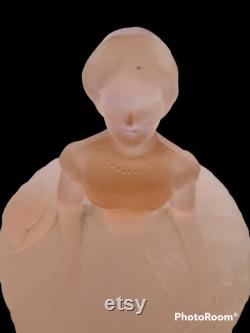 Vintage Ramses Face Powder Pink Satin Lady Glass Container