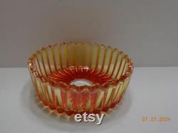 Vintage Red Orange Jeanette Glass Powder Jar (40) Swan Lipstick Holder