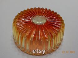 Vintage Red Orange Jeanette Glass Powder Jar (40) Swan Lipstick Holder