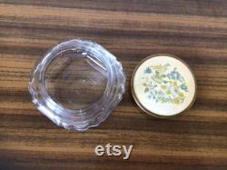 Vintage Regent Products Floral Glass Powder Jar Made In England