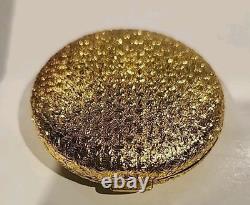 Vintage Revlon Love Pat Gold Refillable Powder Compact New With Red Velvet Box