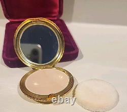 Vintage Revlon Love Pat Gold Refillable Powder Compact New With Red Velvet Box