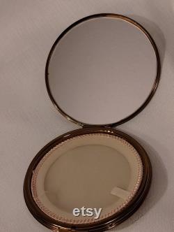 Vintage Rex Fifth Avenue Goldtone Women's large Powder Compact, 4 Inches Made In USA circa 1950's.