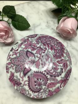 Vintage Royal Crown Porcelain Trinket Box, Made in Japan, Dresser Box, Vanity Porcelain Trinket Box, Powder Box, Gift Ideas