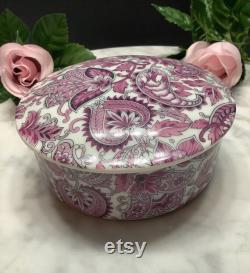Vintage Royal Crown Porcelain Trinket Box, Made in Japan, Dresser Box, Vanity Porcelain Trinket Box, Powder Box, Gift Ideas