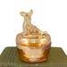 Vintage Scottie Dog Powder Jar, Vanity, Dresser Trinket Jewelry Dish, Marigold Depression Glass, Jeannette, Scottish Terrier Gift