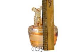 Vintage Scottie Dog Powder Jar, Vanity, Dresser Trinket Jewelry Dish, Marigold Depression Glass, Jeannette, Scottish Terrier Gift