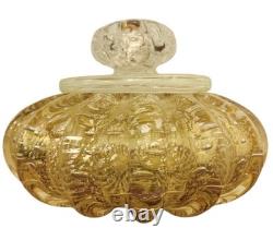 Vintage Seguso Murano Art Glass Powder Box Gold & Silver Leaf Bullicante 1950s