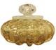 Vintage Seguso Murano Art Glass Powder Box Gold & Silver Leaf Bullicante 1950s