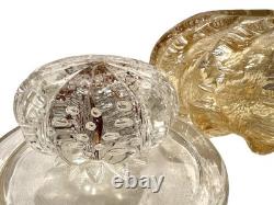 Vintage Seguso Murano Art Glass Powder Box Gold & Silver Leaf Bullicante 1950s